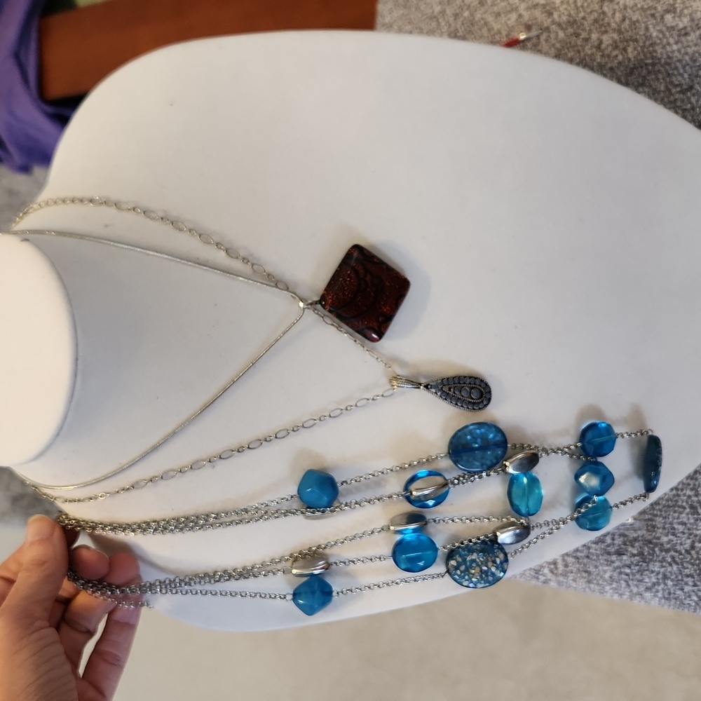 3 "silver" necklaces